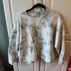 Madewell Green & White Tie-Dye Sweatshirt